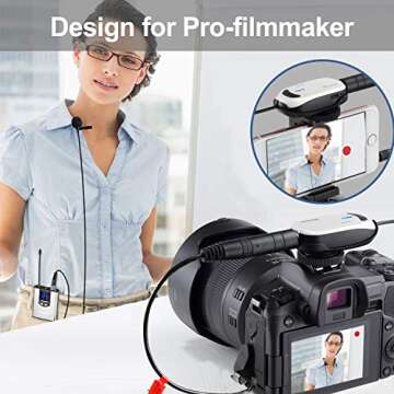 Alvoxcon TG220S Dual Wireless Lapel Mic for iPhone, DSLR, PA Speaker, YouTube, Podcasting, Teaching,...