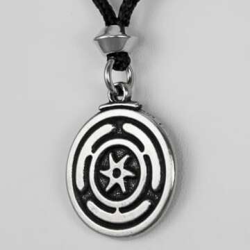 Pewter Wheel of Hecate Pendant Necklace for All Spiritual Seekers