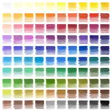 ARTEZA 100 Watercolor Pencils for Kids, 50 Double-Sided Pre-Sharpened Color Pencils for Kids with Nylon Water Brush