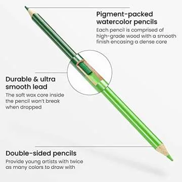 ARTEZA 100 Watercolor Pencils for Kids- Safe and Fun