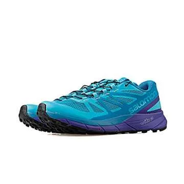 Salomon Women's Sense Ride Trail Running Shoe, Bluebird/Deep Blue/Black, 6.5