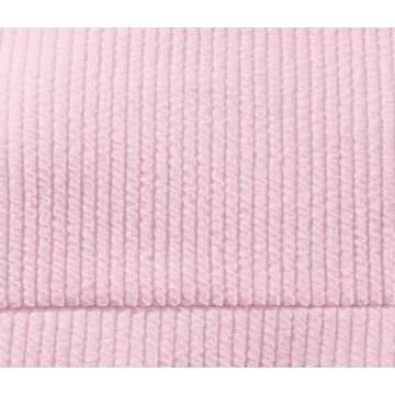 Lilosy High Waisted Tummy Control Bikini Ribbed Sporty Brazilian Swimsuit Set Women Highwaisted Cheeky Cut Leg Rise Bottom Crop Push Up Top 2 Piece Bathing Suit Pink Large