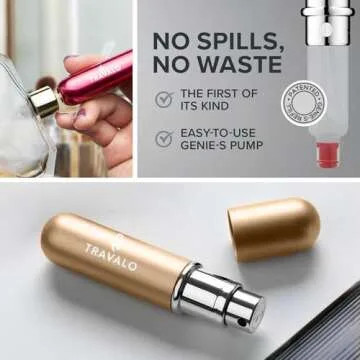 Travalo Classic HD Perfume Atomizer - Reusable Gold Elegance