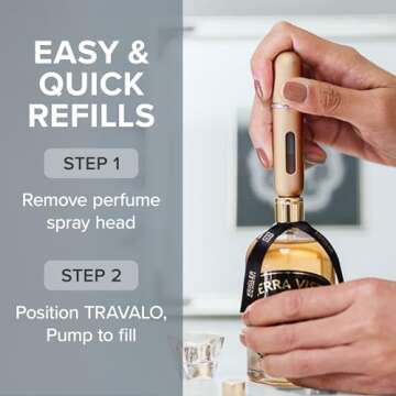 Travalo Classic HD Perfume Atomizer - Reusable Gold Elegance