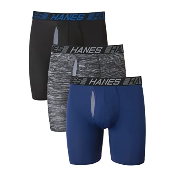 Hanes Men's X-Temp Boxer Briefs with Total Support Pouch - Anti-Chafing Moisture-Wicking Multi-Pack ...