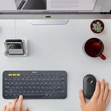 Logitech K380 Bluetooth Keyboard – Multi-Device Compatibility in Dark Grey