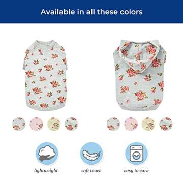 Blueberry Pet Daisy Flower Pullover Dog Hoodie - Baby Pink Christmas Sweater, Dog Pajamas & Accessories, Dog Hoodies & Sweatshirt, Perfect Dog Sweaters for Small Dogs Girl, Back 16"