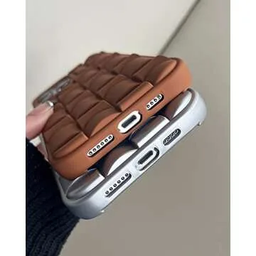 Ginkgonut Compatible with iPhone 13 Pro Max Case for Women/Girls, Cute 3D Laid Desgin Soft Silicone Shockproof Raised Bumper Corners Case for iPhone 13 Pro Max（Silver）