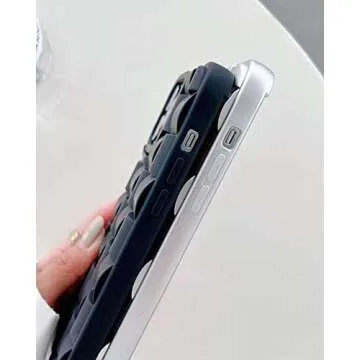 Ginkgonut Compatible with iPhone 13 Pro Max Case for Women/Girls, Cute 3D Laid Desgin Soft Silicone Shockproof Raised Bumper Corners Case for iPhone 13 Pro Max（Silver）