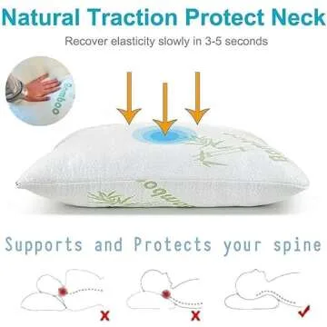Rayon Derived from Bamboo Pillows Standard Size - [Adjustable] Shredded Memory Foam for Sleeping - Cooling & Breathable Pillowcase with Zipper - Back, Stomach, Side Sleeper (26 x 20 Inch)
