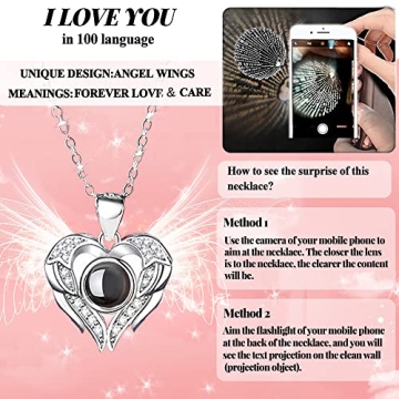 Real Rose & 'I Love You' Necklace Gift for Her