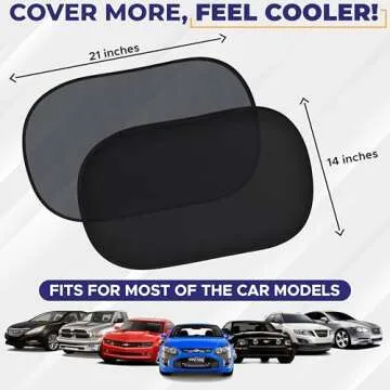 EcoNour Car Side Window Shades for Baby |4 Pack Car Side Window Sunshade for Kids | 18S Premium Static Cling |Automotive Sun Protection Baby from UV and Sun Glare |Car Baby Accessories Large (21"x14")