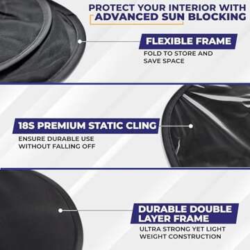 EcoNour Car Side Window Shades for Baby |4 Pack Car Side Window Sunshade for Kids | 18S Premium Static Cling |Automotive Sun Protection Baby from UV and Sun Glare |Car Baby Accessories Large (21"x14")