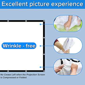 JWSIT 120 inch Portable Projector Screen - Outdoor Movie Fun!