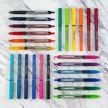 Pilot Precise V5 Assorted Capped Pens for Smooth Writing