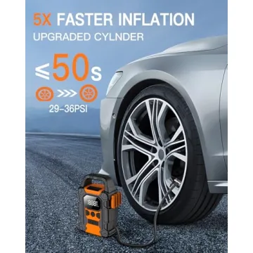 OMQ Cordless Tire Inflator with LED Light 150PSI