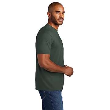 Comfort Colors Men's Adult Short Sleeve Pocket Tee, Style 6030 (Large, Blue Spruce)