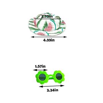 Cute Summer Watermelon Hat & Sunglasses for Pet Bunny Small Animal Clothing Costume Oufit Accessories for Rabbit Guinea Pig Kitty Puppy Chinchilla Ferrets