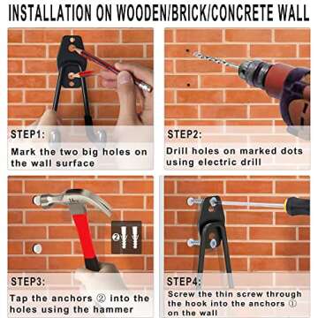 KOFANI Garage Hooks, 16 Pack Steel Heavy Duty Garage Storage Hooks with Anti-Slip Coating, Utility Garage Wall Mount Hooks for Hanging Bike, Ladder and Garden Tools