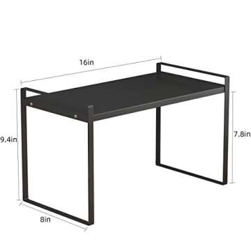 ideaglass Countertop Organizer, Cupboard Stand Spice Rack, 16" Cabinet Pantry Shelf, Organization an...