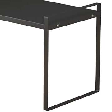 ideaglass Countertop Organizer, Cupboard Stand Spice Rack, 16" Cabinet Pantry Shelf, Organization and Storage for Kitchen Bathroom, Metal Plate Black