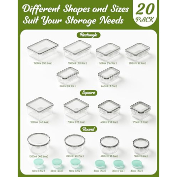 40-Piece Food Storage Set with Lids for Kitchen Use