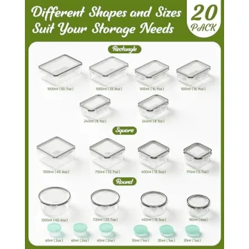40-Piece Food Storage Set with Lids for Kitchen Use