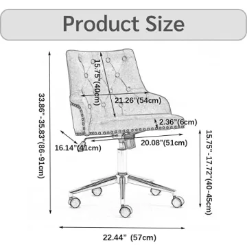 Freemax Velvet Desk Chair Stylish Comfortable Office Chair