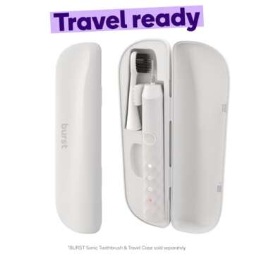Burst Original Sonic Toothbrush Travel Case, White (case only)