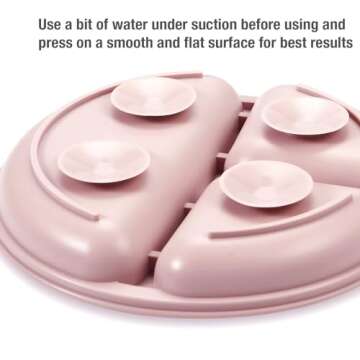 PandaEar 3 Pack Toddler Plates, Silicone Divided Suction Plate for Babies, BPA-Free 100% Food-Grade Silicone Unbreakable Baby Plate (Pink/Linen/Light Pink)