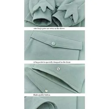 LNYSOTX Frog Hoodie Zipper Mouth for Women and Teen Girls