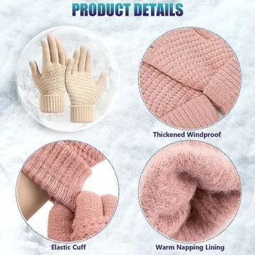 Trifabricy Warm Touchscreen Gloves for Women, 4 Pairs