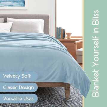 Vellux Twin Size Microfleece Blanket for All-Season Comfort