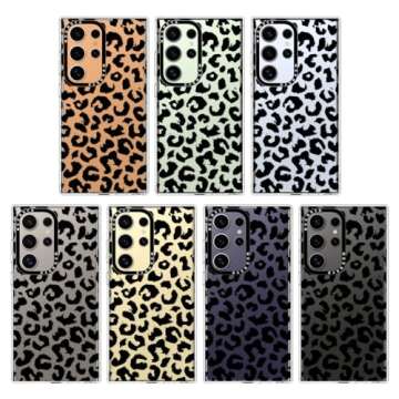 MOSNOVO Case for Samsung Galaxy S24 Ultra, [Buffertech 6.6ft Military-Grade Drop Protection] [Anti Peel Off Tech] Clear TPU Bumper Phone Case Cover Design - Black Leopard Print