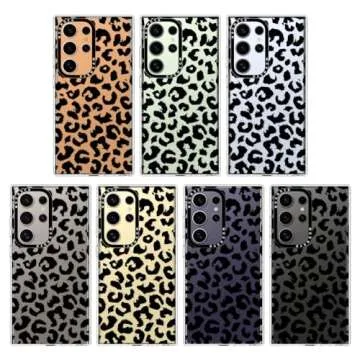 MOSNOVO Case for Samsung Galaxy S24 Ultra, [Buffertech 6.6ft Military-Grade Drop Protection] [Anti Peel Off Tech] Clear TPU Bumper Phone Case Cover Design - Black Leopard Print