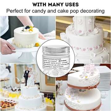 HomeHere Edible Luster Dust Food-Grade Glimmer Powder Glitter for Cake Decorating 7g, Edible Sprinkl...