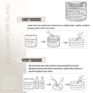 HomeHere Edible Luster Dust Food-Grade Glimmer Powder Glitter for Cake Decorating 7g, Edible Sprinkle Glitter for Cocktails Drinks Baking Candy Dessert Chocolate Vegan Tasteless