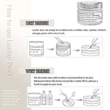 HomeHere Edible Luster Dust Food-Grade Glimmer Powder Glitter for Cake Decorating 7g, Edible Sprinkle Glitter for Cocktails Drinks Baking Candy Dessert Chocolate Vegan Tasteless