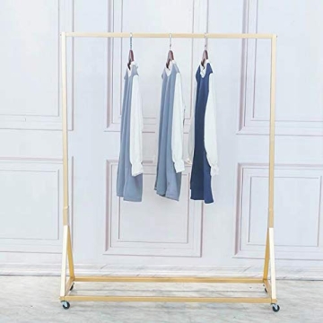 Stylish Gold Heavy Duty Garment Rack with Wheels