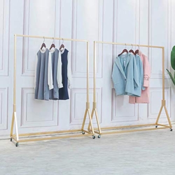 Stylish Gold Heavy Duty Garment Rack with Wheels