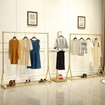 Stylish Gold Heavy Duty Garment Rack with Wheels