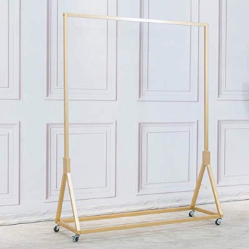 Stylish Gold Heavy Duty Garment Rack with Wheels