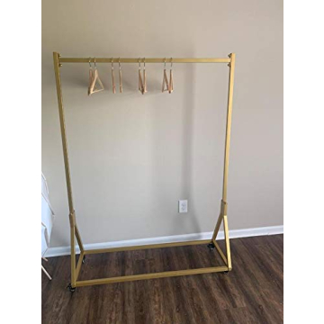 Stylish Gold Heavy Duty Garment Rack with Wheels