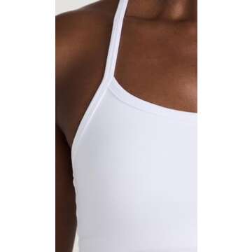 Beyond Yoga Slim Racerback Cropped Tank in Cloud White