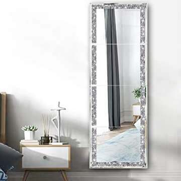 Meetart Crystal Crush Diamond Full Length Mirrors 4PCS