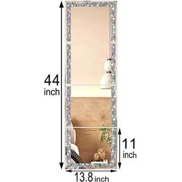 Meetart Crystal Crush Diamond Full Length Mirrors 4PCS