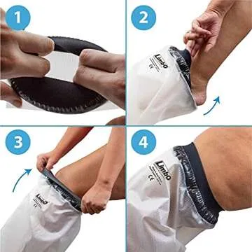 Waterproof Cast and Bandage Protector - Full Leg (M80LL Weight: 112-140 pounds)