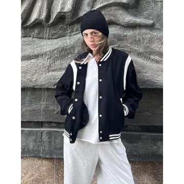 Zeagoo Women Bomber Jacket Casual Chic & Trendy Style