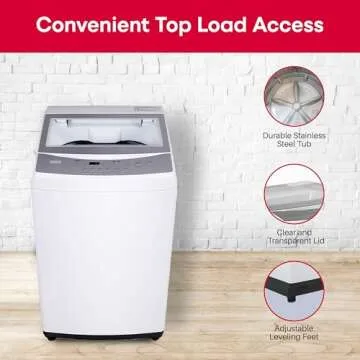 HAMILTON BEACH HBPW3O2AMZ RCA RPW302 Portable Washing Machine, 3.0, White, 3 cu ft