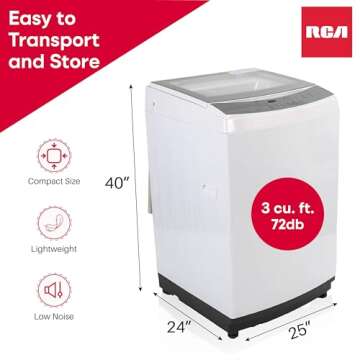 HAMILTON BEACH HBPW3O2AMZ RCA RPW302 Portable Washing Machine, 3.0, White, 3 cu ft